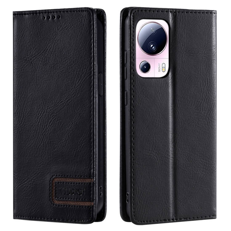 

Xiaomi 13 Lite TTUDRCH RFID Retro Texture Leather Phone Case(Black)