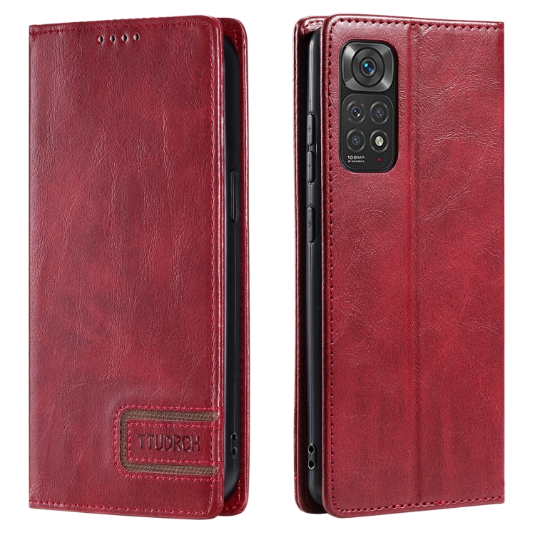 

For Xiaomi Redmi Note 11 Pro 4G/5G Global TTUDRCH RFID Retro Texture Leather Phone Case(Red)