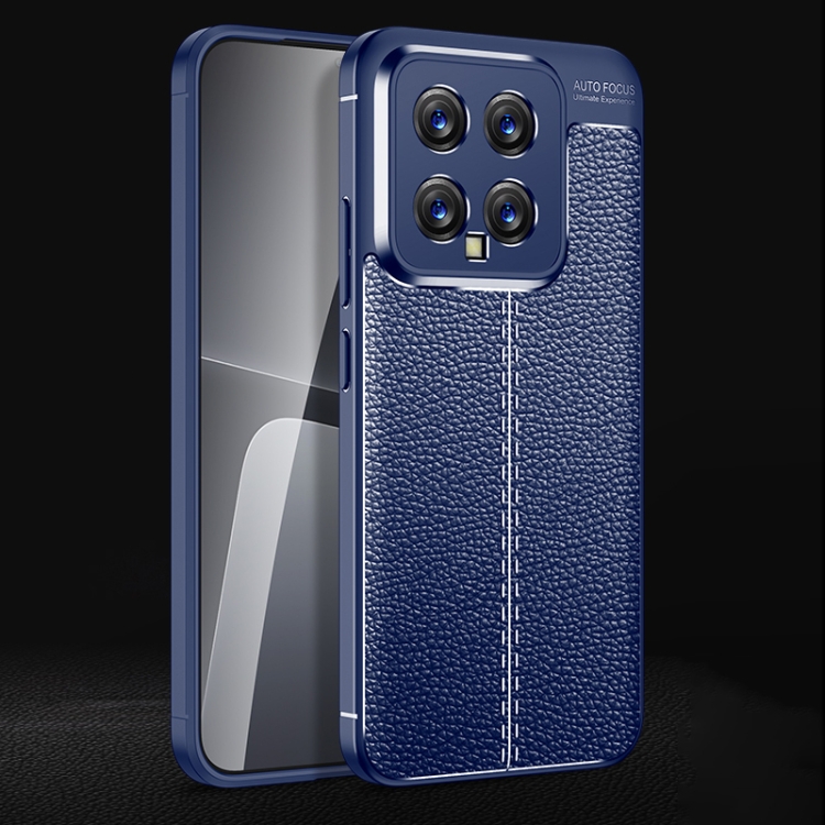 

For Xiaomi 14 Litchi Texture Shockproof TPU Phone Case(Blue)