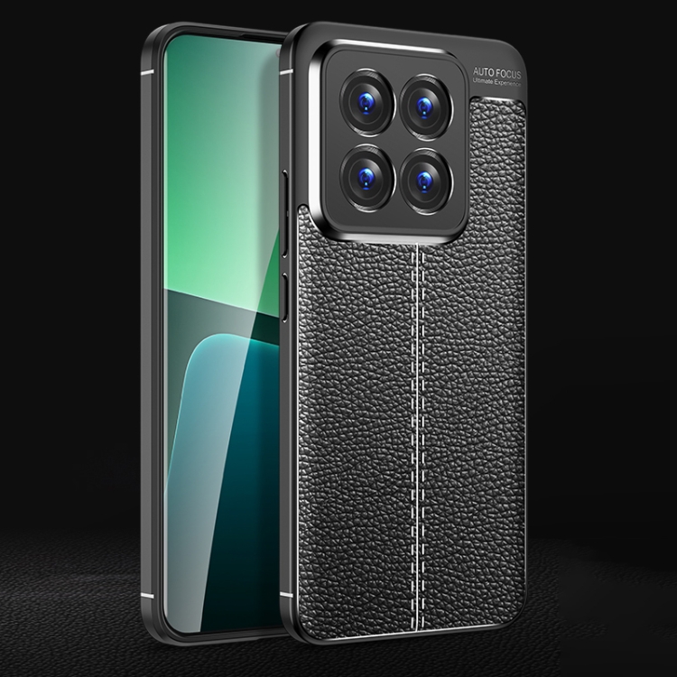 

For Xiaomi 14 Pro Litchi Texture Shockproof TPU Phone Case(Black)