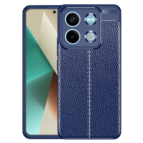 

For Xiaomi Redmi Note 13 Litchi Texture Shockproof TPU Phone Case(Blue)