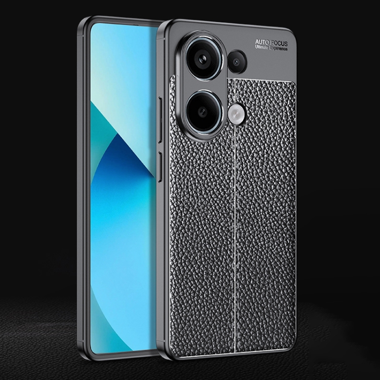 

For Xiaomi Redmi Note 13 Pro 4G Global Litchi Texture Shockproof TPU Phone Case(Black)
