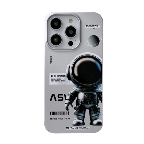 

For iPhone 14 Pro Max Skin Feel Pattern PC Phone Case(Positive Metal Astronaut)