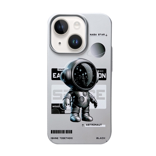 

For iPhone 13 Skin Feel Pattern PC Phone Case(Sideways Metal Astronaut)