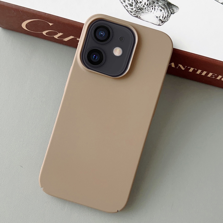 

For iPhone 12 Skin Feel All Inclusive PC Phone Case(Dark Coffee)