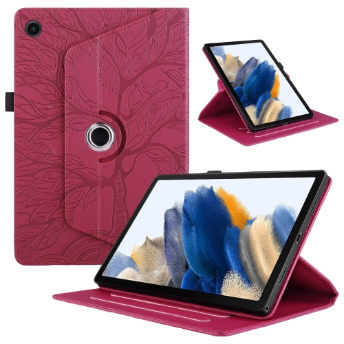 

For Samsung Galaxy Tab A8 10.5 Tree Life Embossed Rotation Leather Smart Tablet Case(Red)