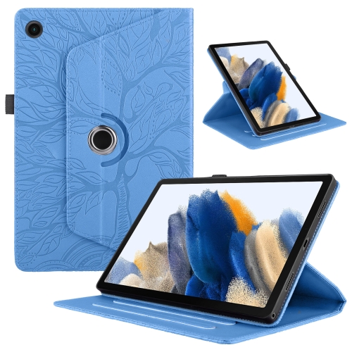 

For Samsung Galaxy Tab A8 10.5 Tree Life Embossed Rotation Leather Smart Tablet Case(Blue)
