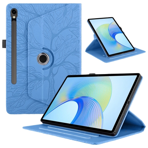 

For Samsung Galaxy Tab S9 FE / S9 X510 Tree Life Embossed Rotation Leather Smart Tablet Case(Blue)