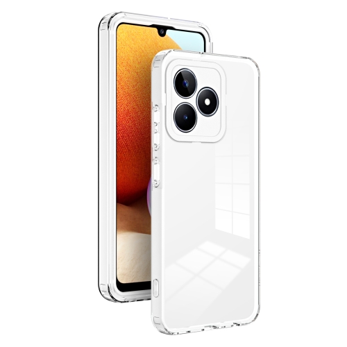 

For Realme C53/Narzo N53 3 in 1 Clear TPU Color PC Frame Phone Case(White)