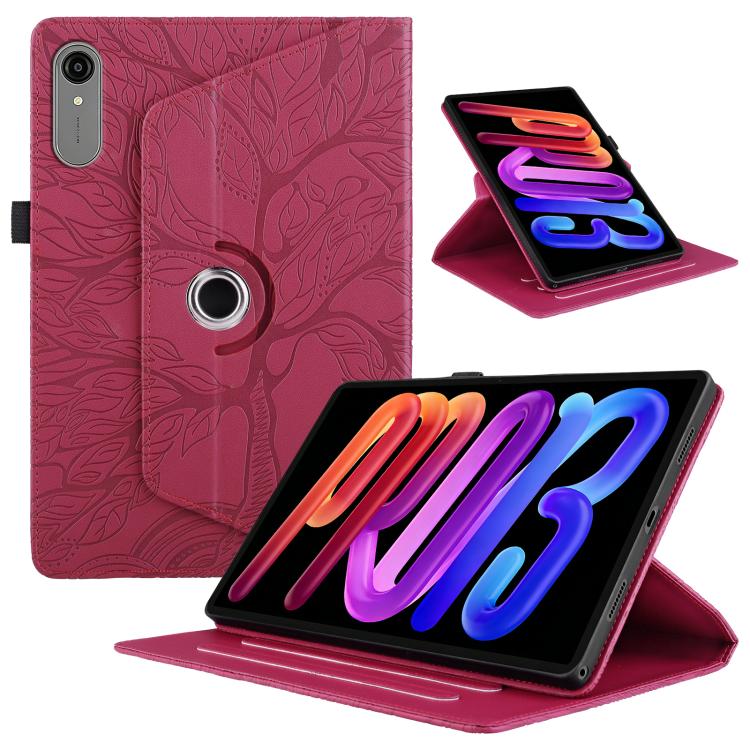 

For Lenovo Idea Tab Pro Gen 2 13 Tree Life Embossed Rotation Leather Tablet Case(Red)