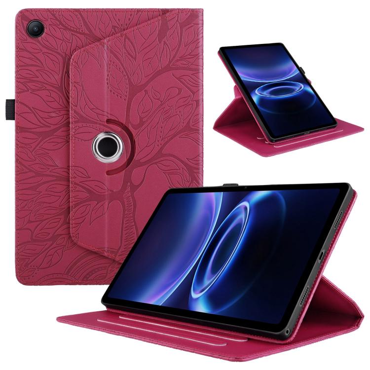 For Xiaomi Redmi Pad 2 SE 9.7 2026 Tree Life Embossed Rotation Leather Tablet Case(Red)