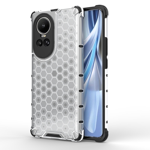 

For OPPO Reno10 Global / 10 Pro Global Honeycomb Shockproof Phone Case(White)