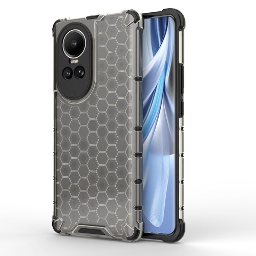 

For OPPO Reno10 Global / 10 Pro Global Honeycomb Shockproof Phone Case(Black)