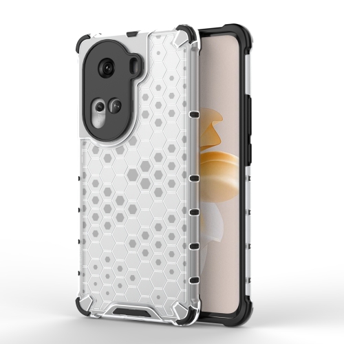 

For OPPO Reno11 Global Honeycomb Shockproof Phone Case(White)