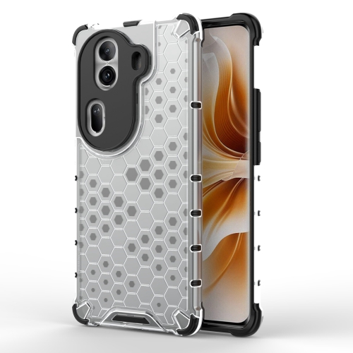 

For OPPO Reno11 Pro Global Honeycomb Shockproof Phone Case(White)