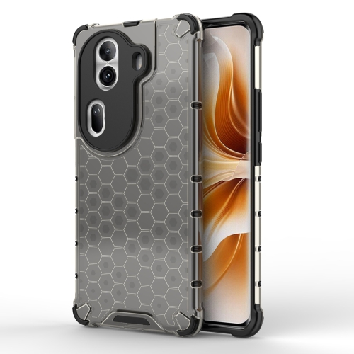 

For OPPO Reno11 Pro Global Honeycomb Shockproof Phone Case(Black)