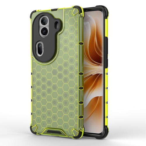 

For OPPO Reno11 Pro Global Honeycomb Shockproof Phone Case(Green)