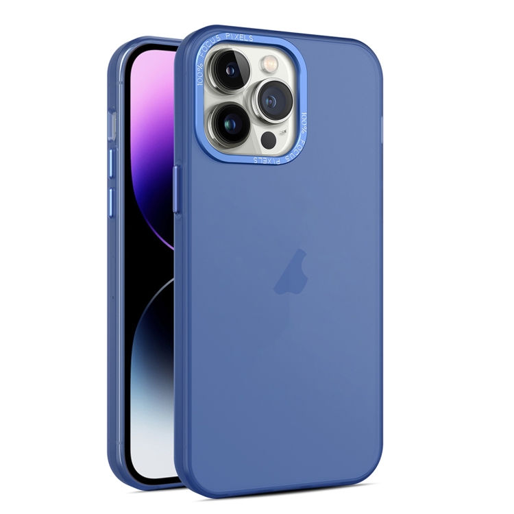 

For iPhone 15 Pro Frosted Translucent Mist Phone Case(Royal Blue)