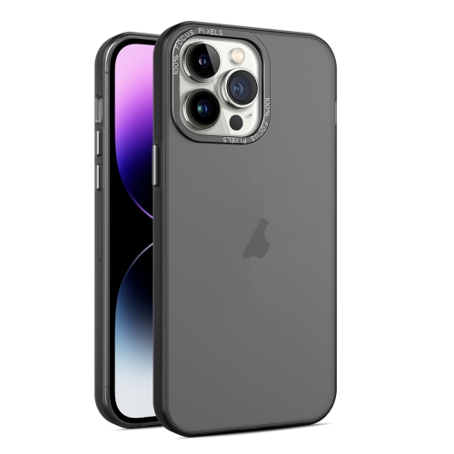 

For iPhone 15 Pro Frosted Translucent Mist Phone Case(Black)