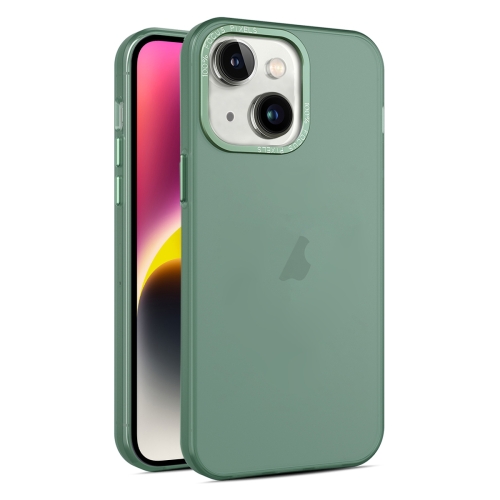 

For iPhone 15 Plus Frosted Translucent Mist Phone Case(Green)