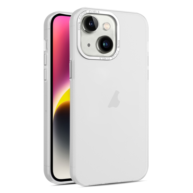 

For iPhone 15 Frosted Translucent Mist Phone Case(White)