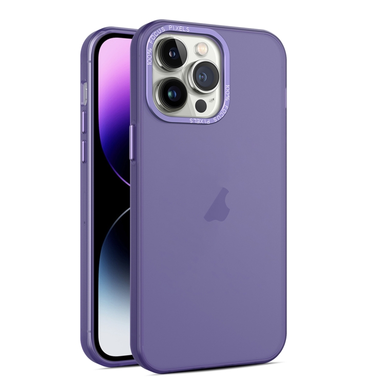 

For iPhone 14 Pro Max Frosted Translucent Mist Phone Case(Dark Purple)