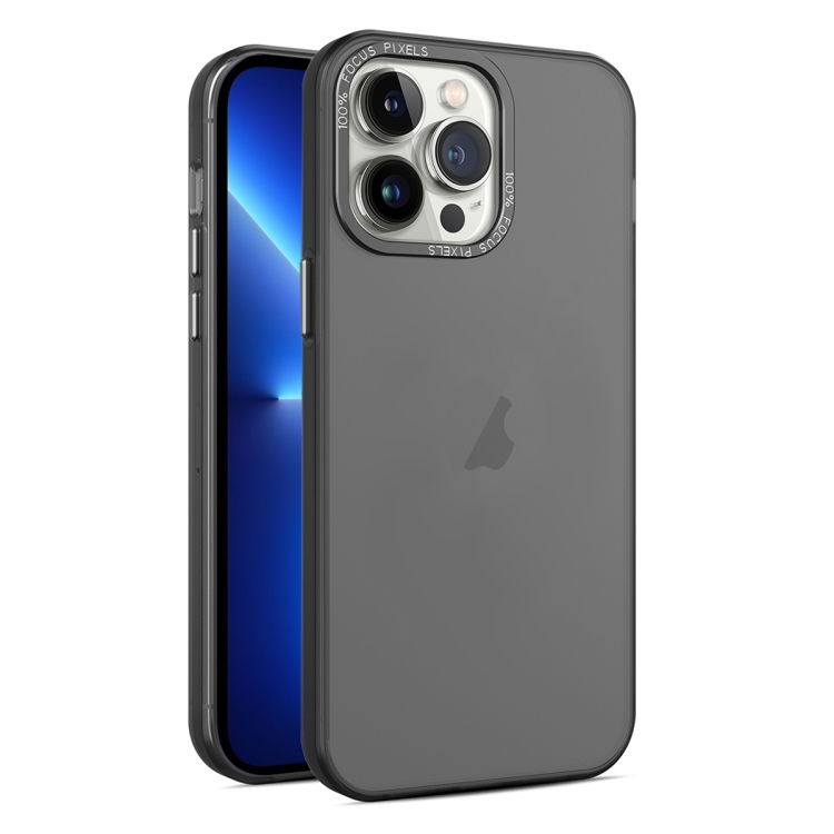 

For iPhone 13 Pro Max Frosted Translucent Mist Phone Case(Black)