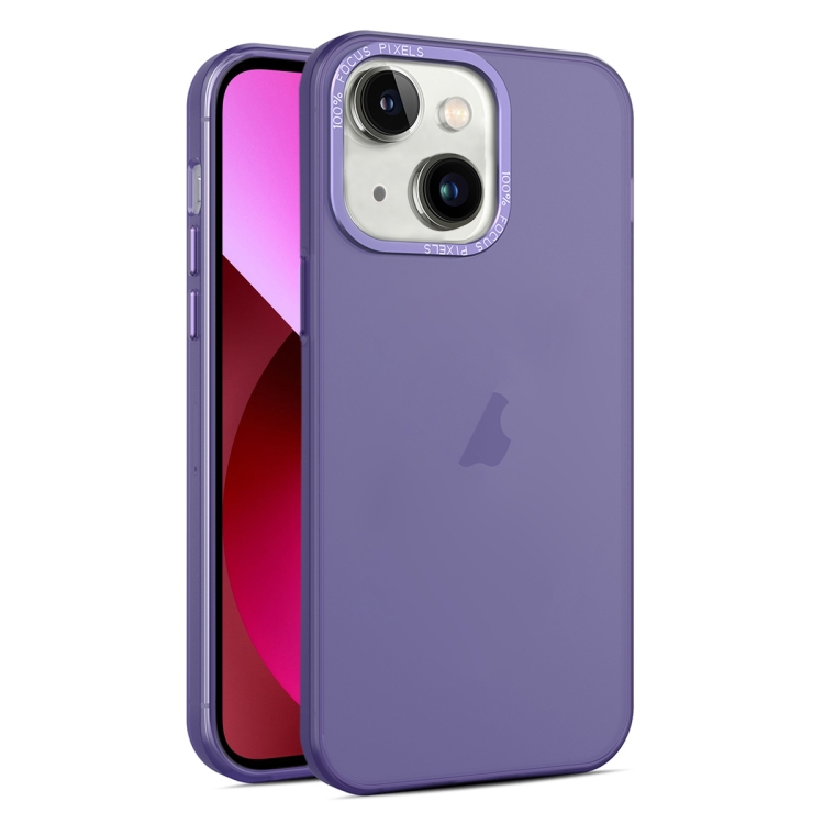 

For iPhone 13 Frosted Translucent Mist Phone Case(Dark Purple)