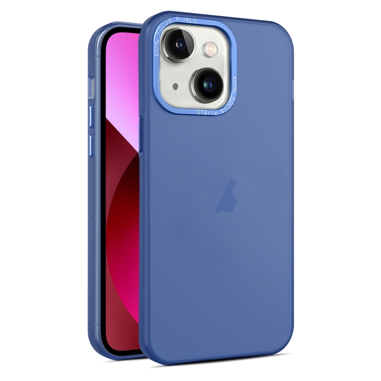 

For iPhone 13 Frosted Translucent Mist Phone Case(Royal Blue)