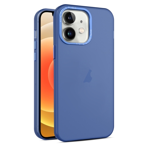 

For iPhone 12 Frosted Translucent Mist Phone Case(Royal Blue)