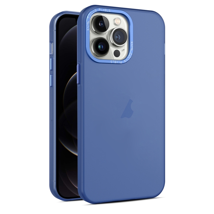 

For iPhone 12 Pro Max Frosted Translucent Mist Phone Case(Royal Blue)