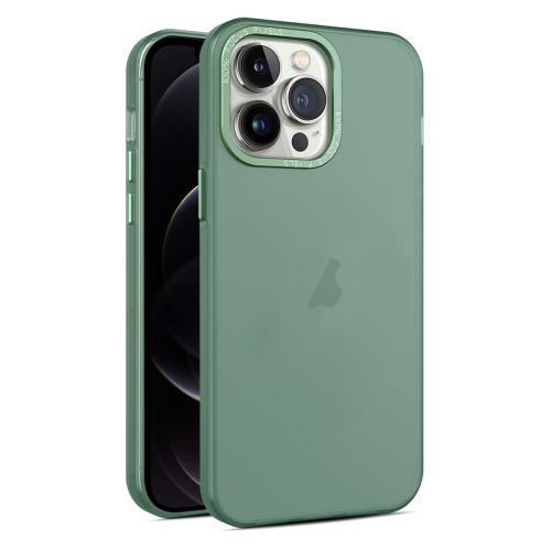 

For iPhone 12 Pro Max Frosted Translucent Mist Phone Case(Green)