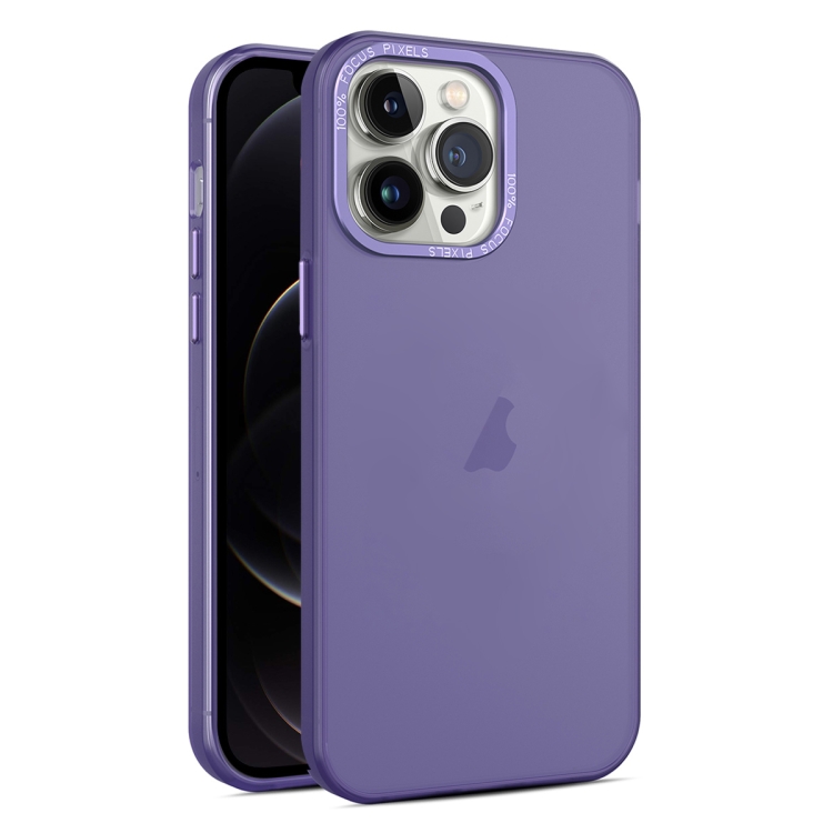 

For iPhone 12 Pro Frosted Translucent Mist Phone Case(Dark Purple)