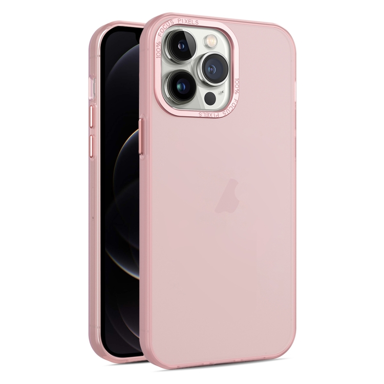 

For iPhone 12 Pro Frosted Translucent Mist Phone Case(Pink)