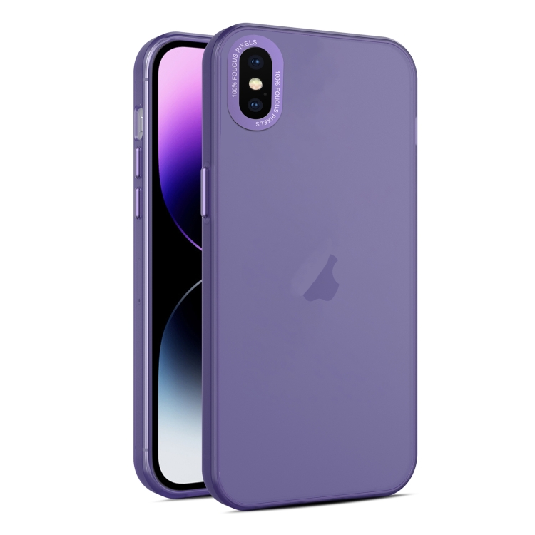 

For iPhone XS / X Frosted Translucent Mist Phone Case(Dark Purple)