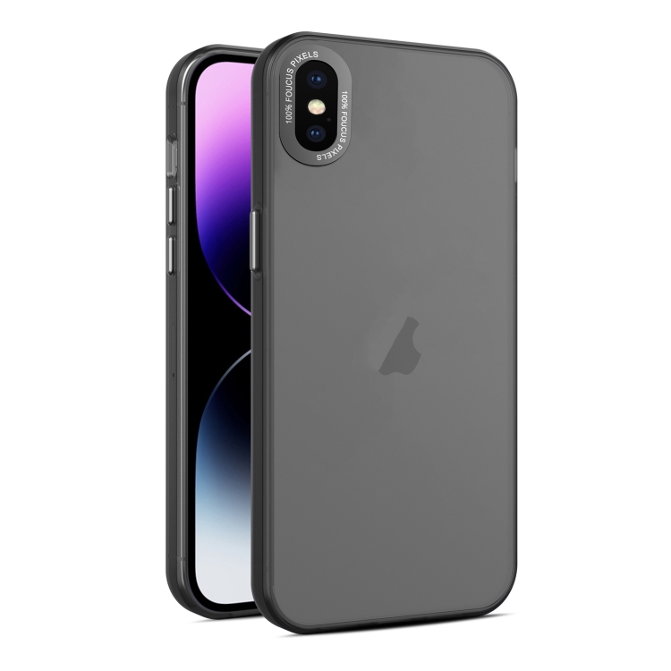 

For iPhone XS / X Frosted Translucent Mist Phone Case(Black)