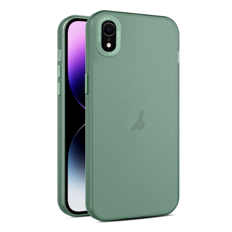 

For iPhone XR Frosted Translucent Mist Phone Case(Green)