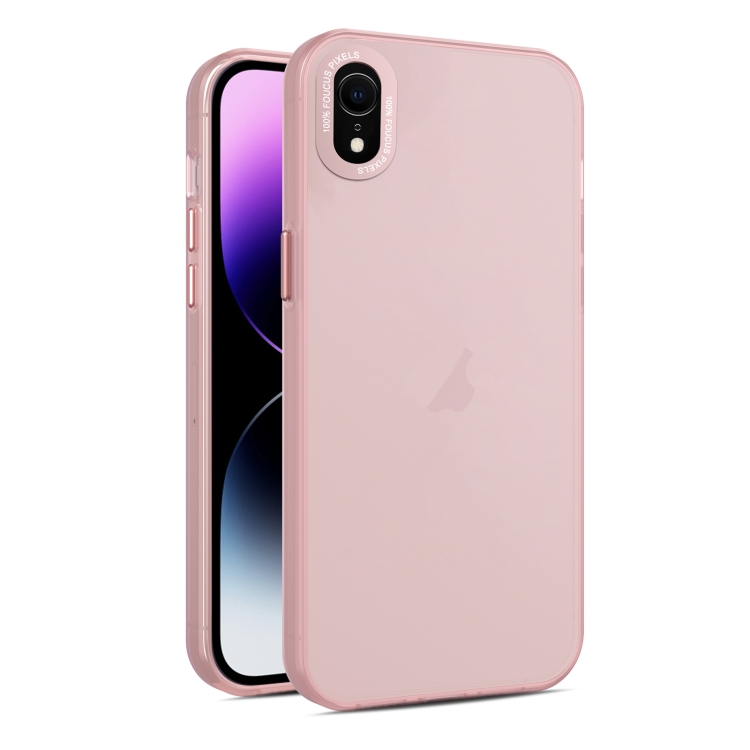 

For iPhone XR Frosted Translucent Mist Phone Case(Pink)