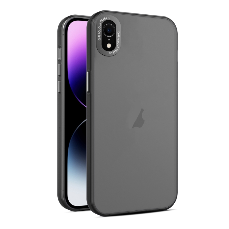 

For iPhone XR Frosted Translucent Mist Phone Case(Black)