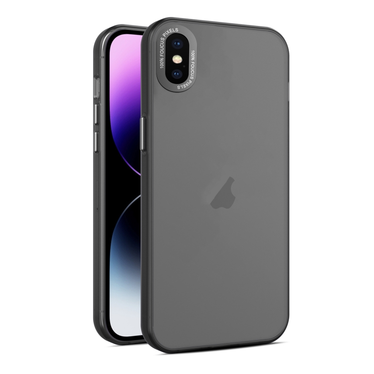 

For iPhone XS Max Frosted Translucent Mist Phone Case(Black)