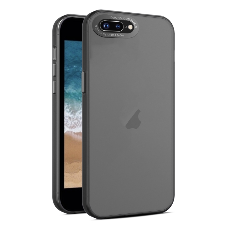 

For iPhone 8 Plus / 7 Plus Frosted Translucent Mist Phone Case(Black)