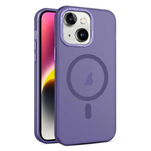 

For iPhone 15 Plus MagSafe Frosted Translucent Mist Phone Case(Dark Purple)