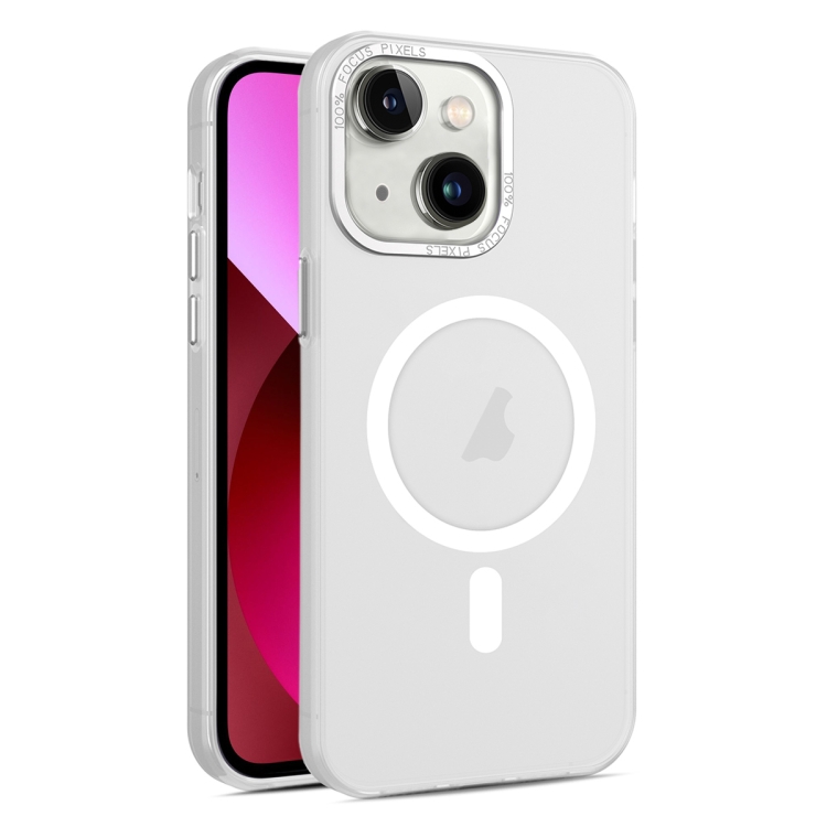 

For iPhone 13 MagSafe Frosted Translucent Mist Phone Case(White)