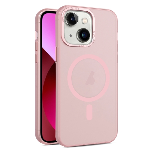 

For iPhone 13 MagSafe Frosted Translucent Mist Phone Case(Pink)