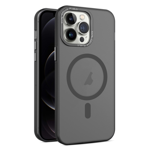 

For iPhone 12 Pro Max MagSafe Frosted Translucent Mist Phone Case(Black)