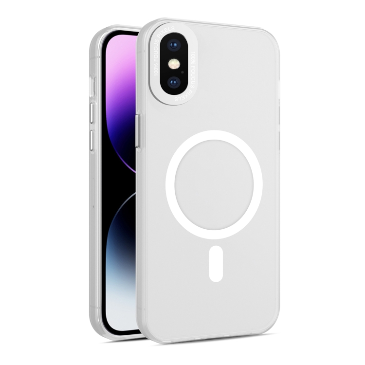 

For iPhone XS / X MagSafe Frosted Translucent Mist Phone Case(White)