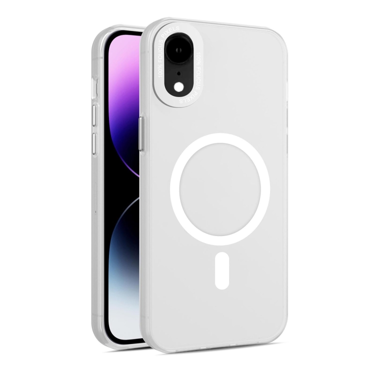 

For iPhone XR MagSafe Frosted Translucent Mist Phone Case(White)