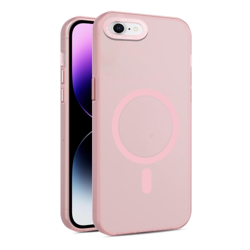 

For iPhone SE 2022 / 2020 / 8 / 7 MagSafe Frosted Translucent Mist Phone Case(Pink)