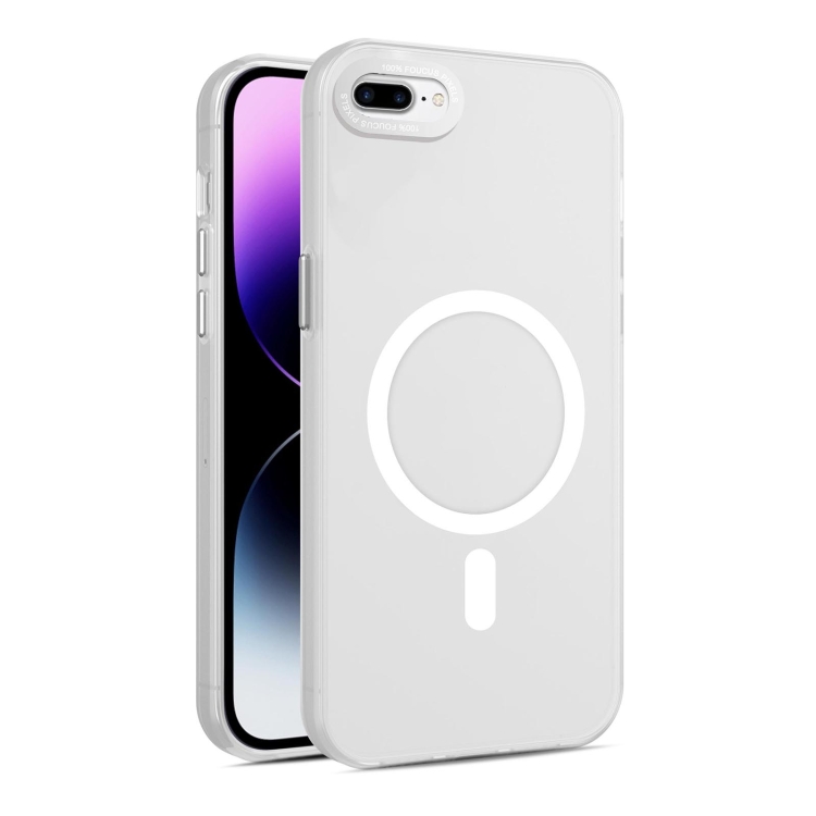 

For iPhone 8 Plus / 7 Plus MagSafe Frosted Translucent Mist Phone Case(White)