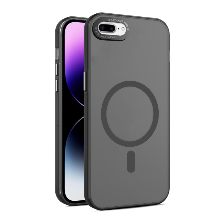 

For iPhone 8 Plus / 7 Plus MagSafe Frosted Translucent Mist Phone Case(Black)